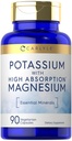 Carlyle Kalium Magnesium Ergänzung | 90 Kapseln | Hohe Absorption | Vegetarisch, Non-GMO & Glutenfrei