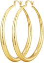 OOOPEL 925 Sterling Silver Hoop per le donne oro Hoop Orecchini Ipoallergenico Diamante-Cut Ripples Progettato - Non Tarnish Large Hoop Orecchini (30/40/50/60/70mm)
