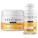 Dermawonder Vitiligo Supplement & Pigmentation Cream Set de 60 capsules vitiligo et 4fl Oz Cream Réduisez les taches blanches, améliorez la pigmentation cutanée et neutralisez la peau Solution naturelle (1)