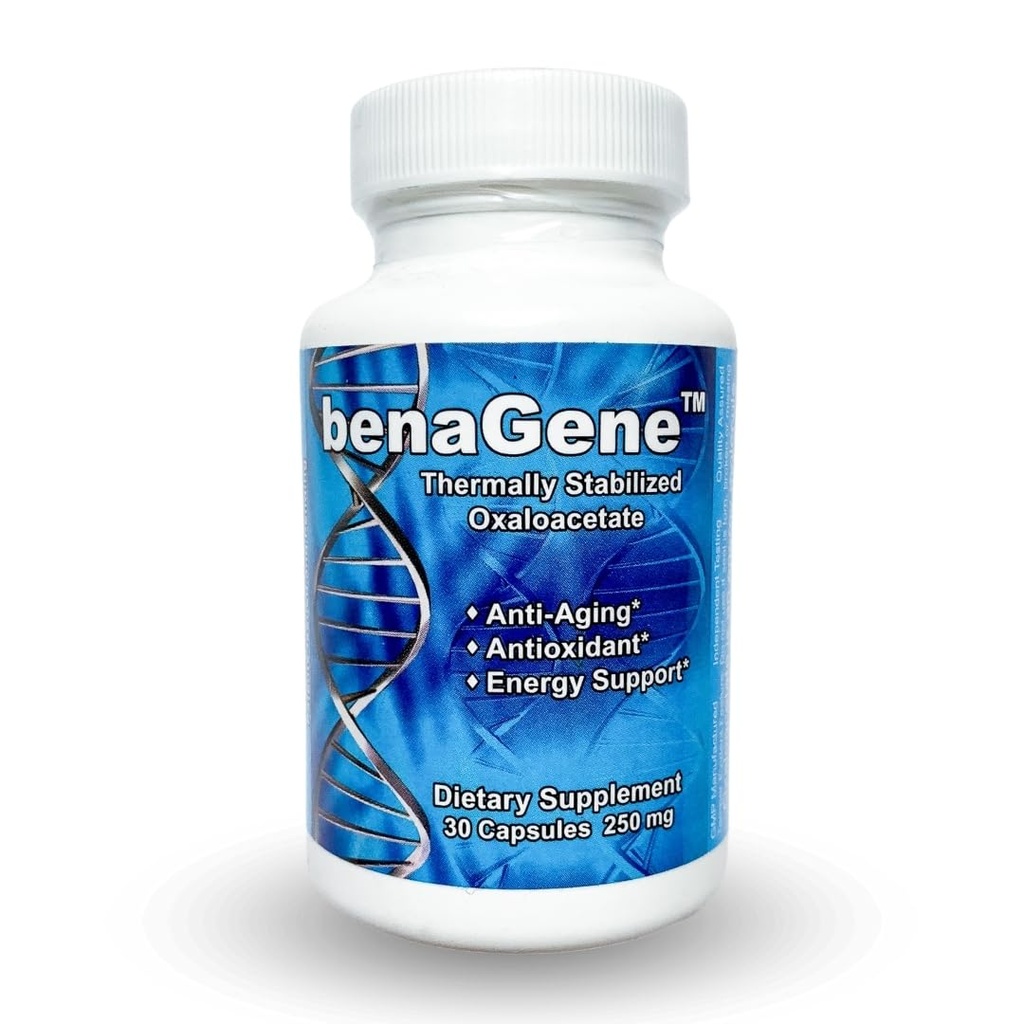 Benagene Oxalacetat-Ergänzung - Unterstützt Cellular Energy - Thermisch stabilisiert mit Vitamin C - Non-GMO & Vegan - 30 Servierungen, Einmal täglich