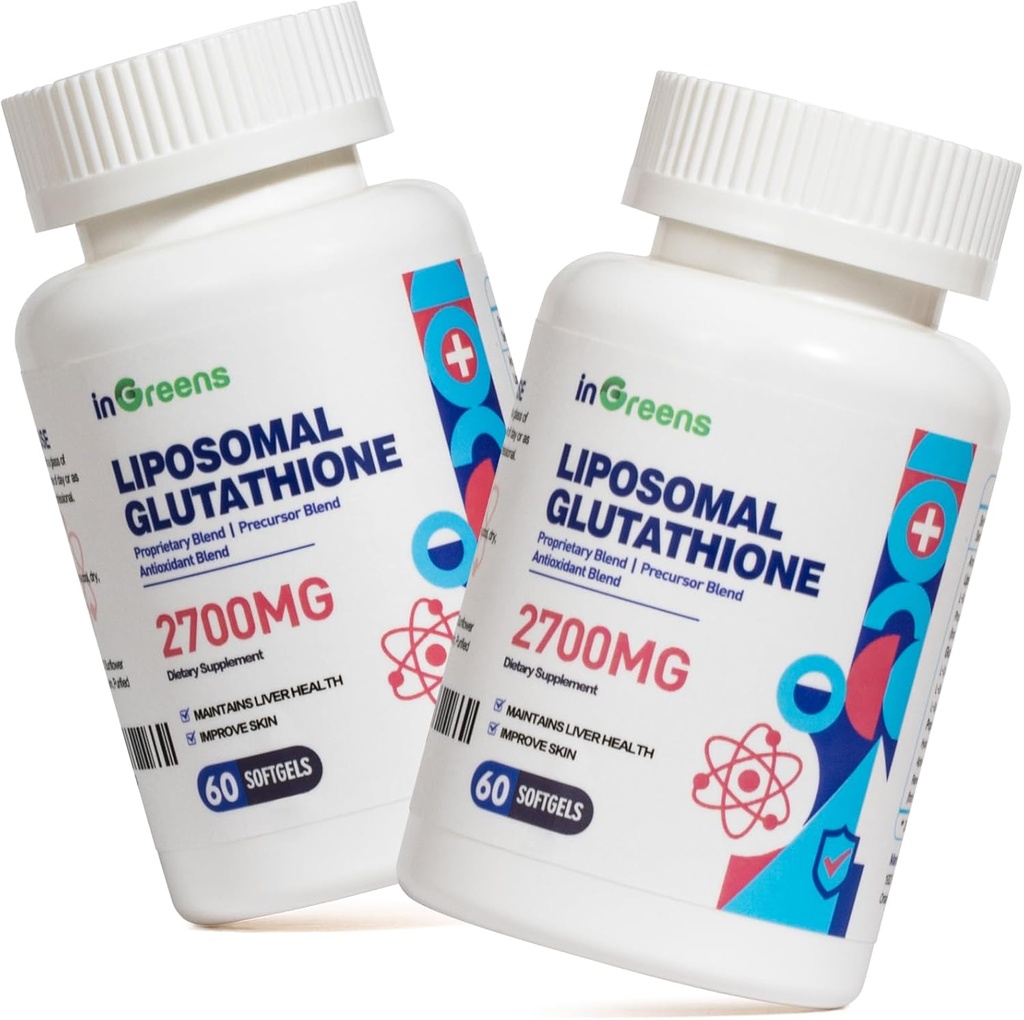 2700 MG Liposomal Glutathion-Ergänzung, Max Absorption, Wirkstoff L Glutathion-Reduktase (GSH), mit Hyaluronsäure, Resveratrol, Leistungsstarkes Antioxidans, Health Aging, 120 Softgels