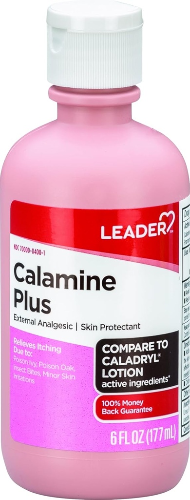 LEADER Calamine Lozione Anti-Itch, Medicated Esterno Analgesico Lozione di protezione della pelle per il sollievo Itch veloce-atto, Veleno Ivy, Insetto Bites, Pollo Pox (1, Rosa)