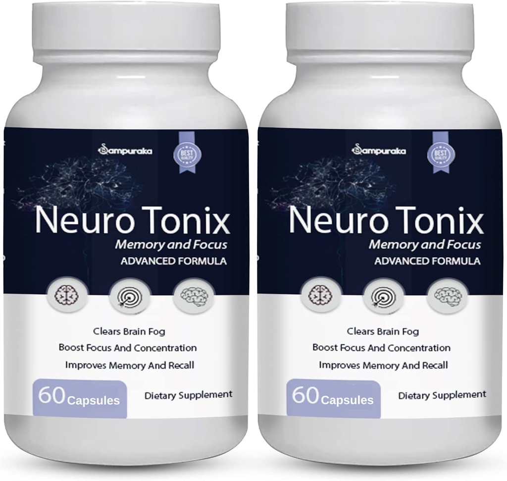 Neuro Tonix Advanced Formula for Memory and Focus Supplement - 2 Packs NeuroTonix 120 Kapseln (Pills)
