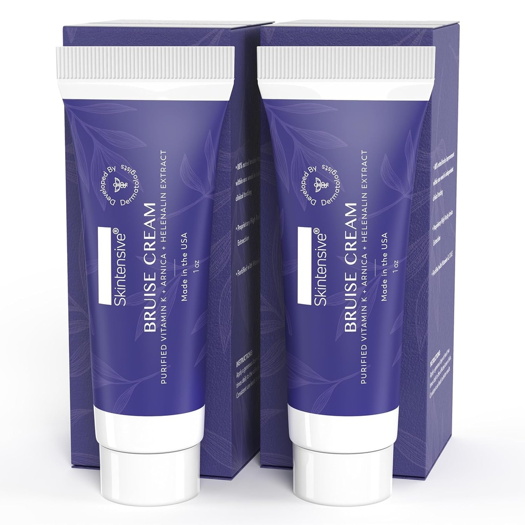 SKINTENSIVE Arnica Bruise Cream for Thin Skin - Moisturizing, Vitamin K C and E, Skin Renewal, 1 oz (2 Pack)