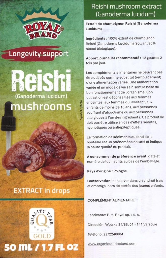 Reishi Pilz-Ergänzung/Unser Reishi Pilz-Extrakt fördert Langlebigkeit/Reishi Pilz-Tinktur - 50ml / 1.7 Fl Oz