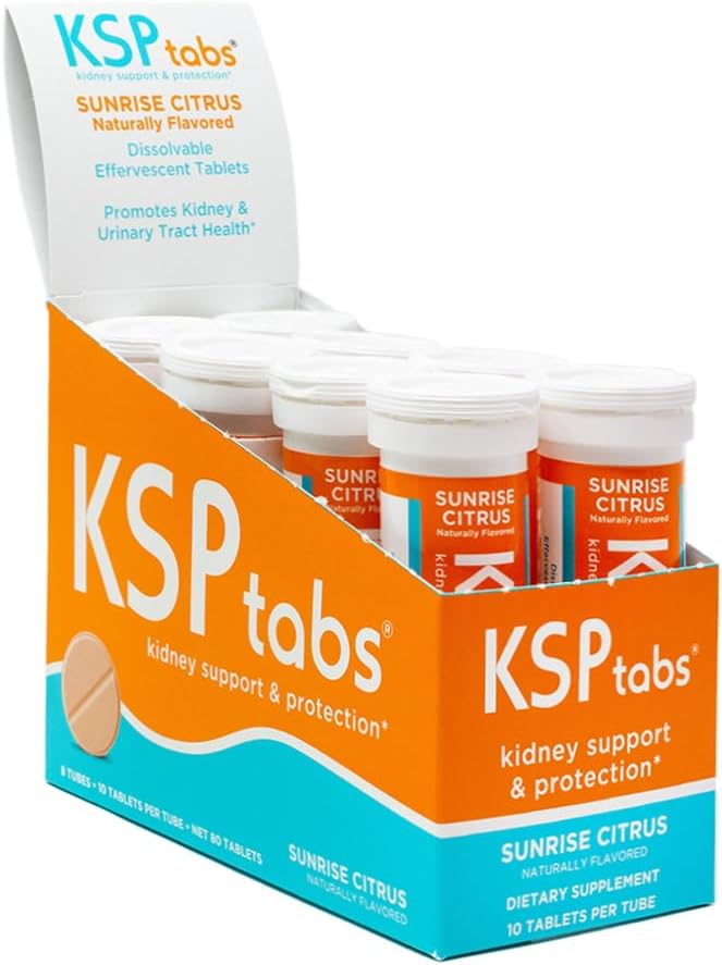 Sunrise Citrus Tous les suppléments naturels d'hydratation et de santé rénale pour combattre la formation de cristaux d'oxyde de calcium, 80 comprimés