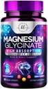 Magnesium Glycinate 1000mg - Hohe Absorption & Chelat zur Unterstützung von Knochen, Muskeln, Nerven & Herz Gesundheit - Natürliche Schlaf & Stress Unterstützung Frauen & Männer - Vegan, Gluten & Soy kostenlos, Non-GMO - 60 Kapseln