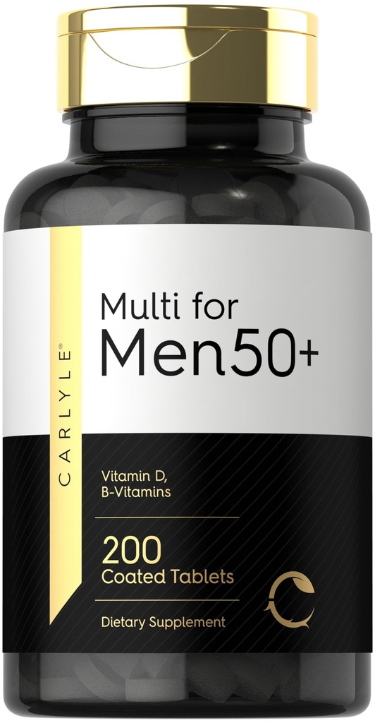 Carlyle Multivitamin per gli uomini 50+ | 200 Count | con B Vitamine, Vitamina D, Magnesio & Zinc | Non-GMO, Gluten Free Supplement