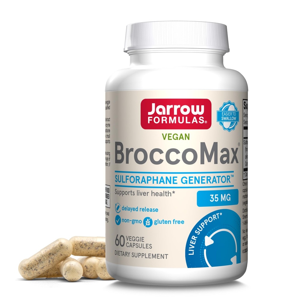 Jarrow Formulas BroccoMaxra Sulfophane Glucosinolate 35 MG, Sulforaphane Generator unterstützt Lebergesundheit, 60 Veggie Kapseln, Bis zu 30 Tage Versorgung