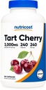 Estratto di ciliegia di Tart di Nutricost 3000mg Equivalente (da 300mg di 10:1 di estratto), 240 capsule vegetariane - Gluten Free, Non OGM