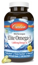 Carlson Elite Omega-3 Gems, 1600 mg Omega-3 mit EPA & DHA, Lemon Flavor, 240 Softgels – Wild-Caught Norwegian Fish Oil, Sustainable Sourced