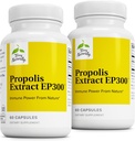 Terry Naturally Propolis Extract EP300 - Supplément du système respiratoire supérieur et immunitaire - Supplément pour enfants et adultes avec extrait de propolis d'abeille - 60 Capsules, 2 Pack