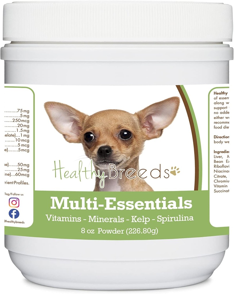 Gesunde Rassen Chihua Multi-Essentials Pulver für Hunde - eine ideale Ergänzung von Vitaminen, Mineralien und Antioxidantien für Ihren Hund - 8 Unze