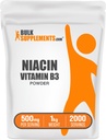 BulkSupplements.com Niacin Powder - Vitamina B3 Supplemento, Niacin 500mg - Niacin Flush, Niacin con Flushing - Gluten Free, 500mg di Niacin per Serving, 5kg (11 lbs) (Pack of 5)