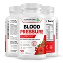 Soutien de la pression artérielle et de la santé cardiaque Supplément cardiovasculaire W/Hawthorn, Hibiscus. Support à l'oxyde nitrique pour le soutien normal de la pression artérielle W/Vitamine B12 et l'acide folique. 90 CT