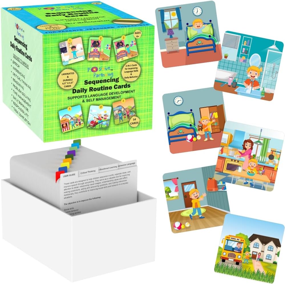 Séquence pour les enfants Cartes quotidiennes de routine Matériel de orthophonie Développement social et construction de la peine pour les enfants ABA Thérapie Matériel de orthophonie Jeu Anglais Langue Bilingue Apprentis ESL