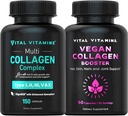 Vital Vitamine Multi Collagen Pillen (150 ct) + Vegan Collagen Booster (60 ct)