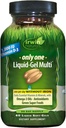 Irwin Naturals Only One Liquid-Gel Multi - 60 Liquid Softgels - No Iron Daily Essential Vitamins, Minerali, Antiossidanti, Omega-3 & Green Super Foods