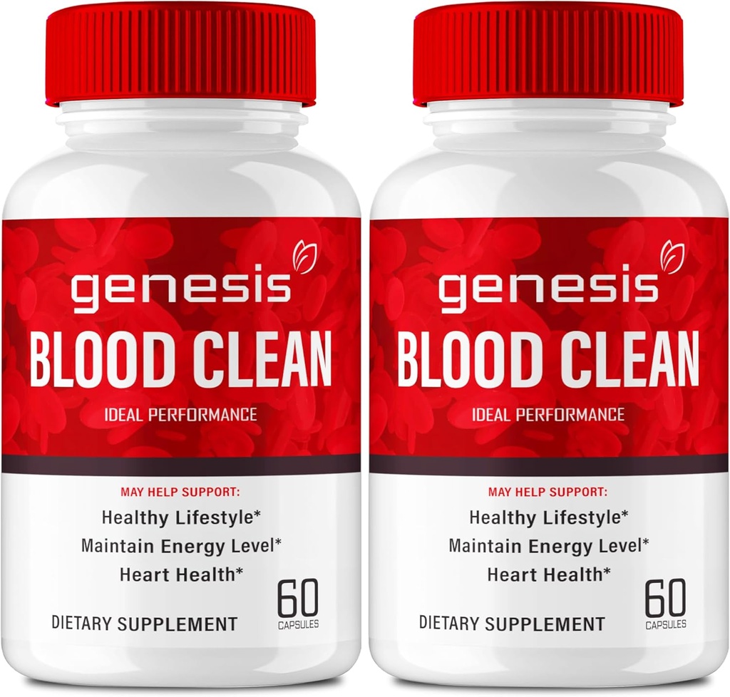 Genesi Sangue Clean Capsule - Supplemento avanzato di formula per la massima resistenza - Detergente di vasi sanguigni naturali, Pillole pulite GenesisBlood, GenesisBloodClean Pastillas Recensioni (2 Pack)
