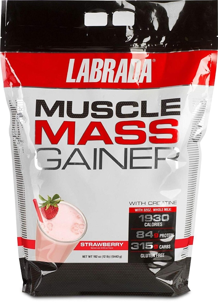 Labrada Nutrition Muskelmasse Gainer, Erdbeere, 12 Pfund