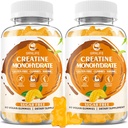 Monohydrate de créatine pour les hommes et les femmes, Chewables Monohydrate de créatine pour la force musculaire, constructeur de muscles, booster l'énergie, sans sucre, végétalien, mango Flavor-120 comte