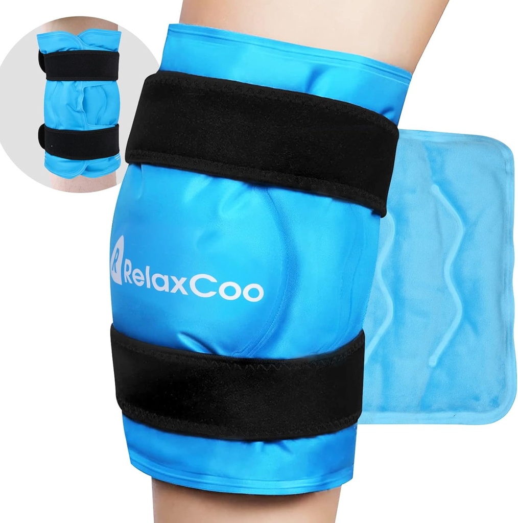 XXL Knee Ice Pack Wrap, Reusable Cold Pack for Knee Injury Pain and Swelling Relief