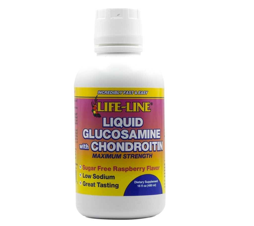 Mélange naturel Glucosamine avec/Chondroïtine Max Strength, framboise, 16 oz.