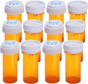 Kunststoff Leere Pillen Flaschen mit doppelter Sided-Nutzung (Kind Resistant & Easy Open) Kapseln - Medizin Container Pill Case Dispenser Organizer (8 Dram, 12pcs)
