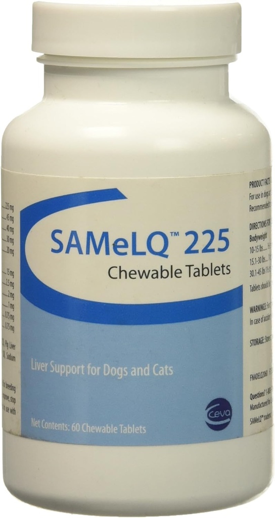 S Adenosyl 225 (SAMe) pour MOYEN/LARGE DOGS 225 mg (60 onglets)