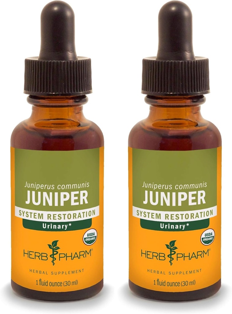 Herb Pharm Certified Organic Liquid Extract for Urinary System Support Juniper 1 Fl Oz (Pack von 2)