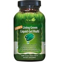 Irwin Naturals Men's Living Green Liquid-Gel Multi - 70 Nutrienti Essenziali, Vitamine Full-Spectrum, Miscela Wholefood - Supporto Adrenale e Cervello mirato - 120 Liquid Softgels