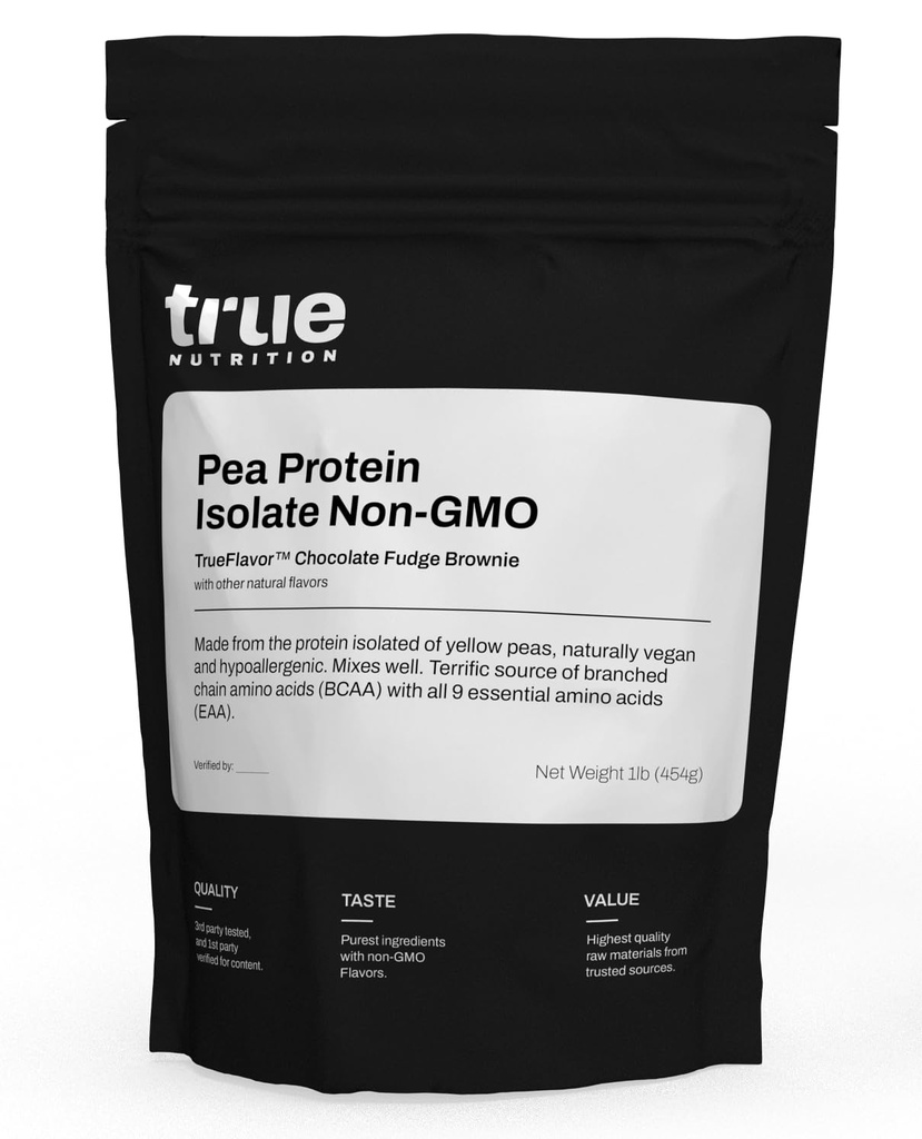 Vera Nutrition Pea Protein Powder Isolate - 25g Non OGM Vegan Protein Powder per Serving - Carbo basso, Basso Grasso, Alta Leucina - Gluten Free, Dairy Free, Soy Free - Chocolate Fudge Brownie - 1LB