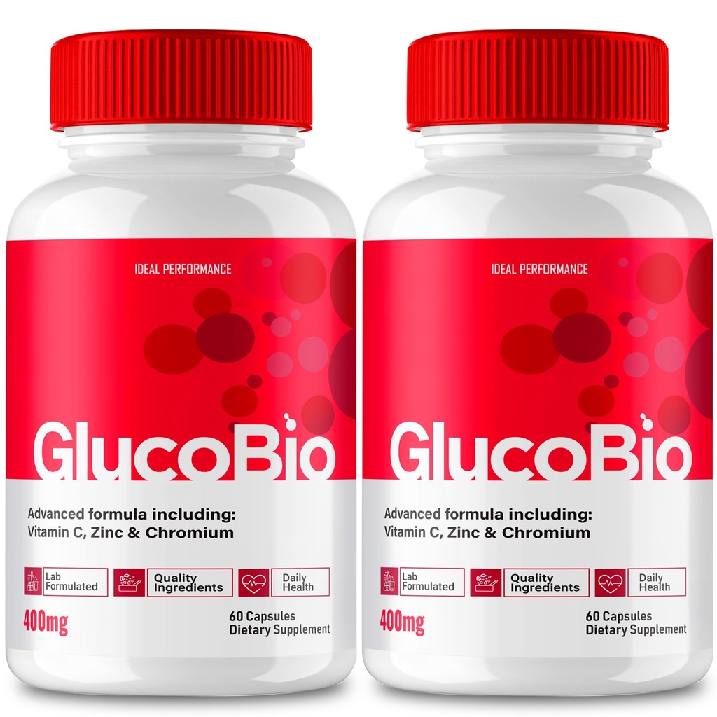 GlucoBio Kapseln, offizielle GlucoBio-Supplement Pillen - Maximale Stärke Zutaten, GlucoBio Gesundheit & Wellness Kapseln, Gluco Bio Kapseln Bewertungen (2 Pack)