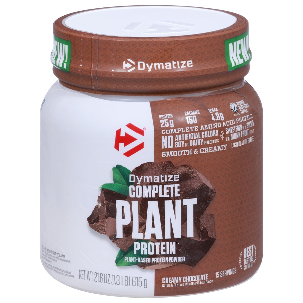 Dymatize Vegan Plant Protein, Creamy Chocolate, 25g Protein, 4.8g BCAAs, Komplettes Aminosäureprofil, 15 Portionen