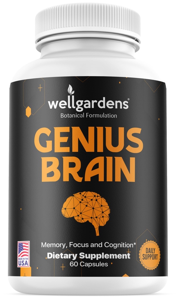 Integratori di cervello puri al 100% per memoria, messa a fuoco e cognizione - Supporto giornaliero per la Clarity Mentale con Bacopa, Magnesio, Vitamine B6, Phosphatidylserine - Non-GMO, Gluten Free