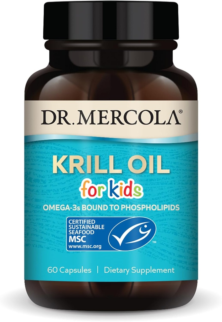 Dr. Mercola Kids Krill Oil Capsules, 60 Count