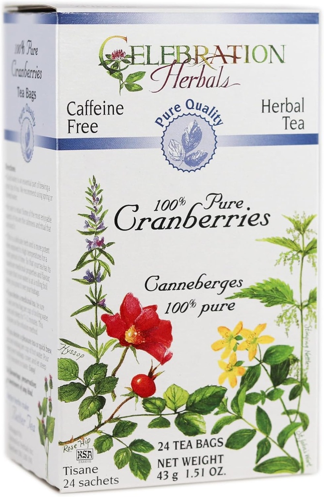 HERBALES DE CÉLÉBRATION Canneberges Qualité pure 24, Compter, Boîte de 1