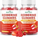 2 Packs Gommies berbères, sans sucre 2000mg Supplément HCI berbères à haute puissance, plus Ceylan cannelle, chardon de lait pour les femmes et les hommes, système immunitaire et soutien du métabolisme - 120 Gommies