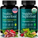 100% Bio-Obst- und Gemüse-Ergänzung (USDA Organic - Made in USA) 180 Potente Obst- und Gemüsekapseln für Energie-Boost & Tägliche Obst- und Gemüse-Vitamine - Vegan, GVO-frei, glutenfrei
