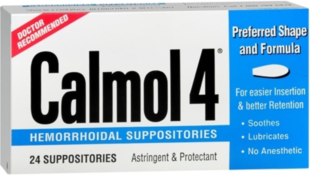 Calmol 4 Suppositori emorroidi 24 Ciascuno (Pacchetto di 3)