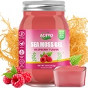 ACEYO (18 OZ) Irish Sea Moss Gel Organic Raw Vegan Raspberry Flavor 102 Vitamine und Mineralien Wild Harvested Non-GMO Immune Defense Booster Schilddrüse Verdauungsunterstützung