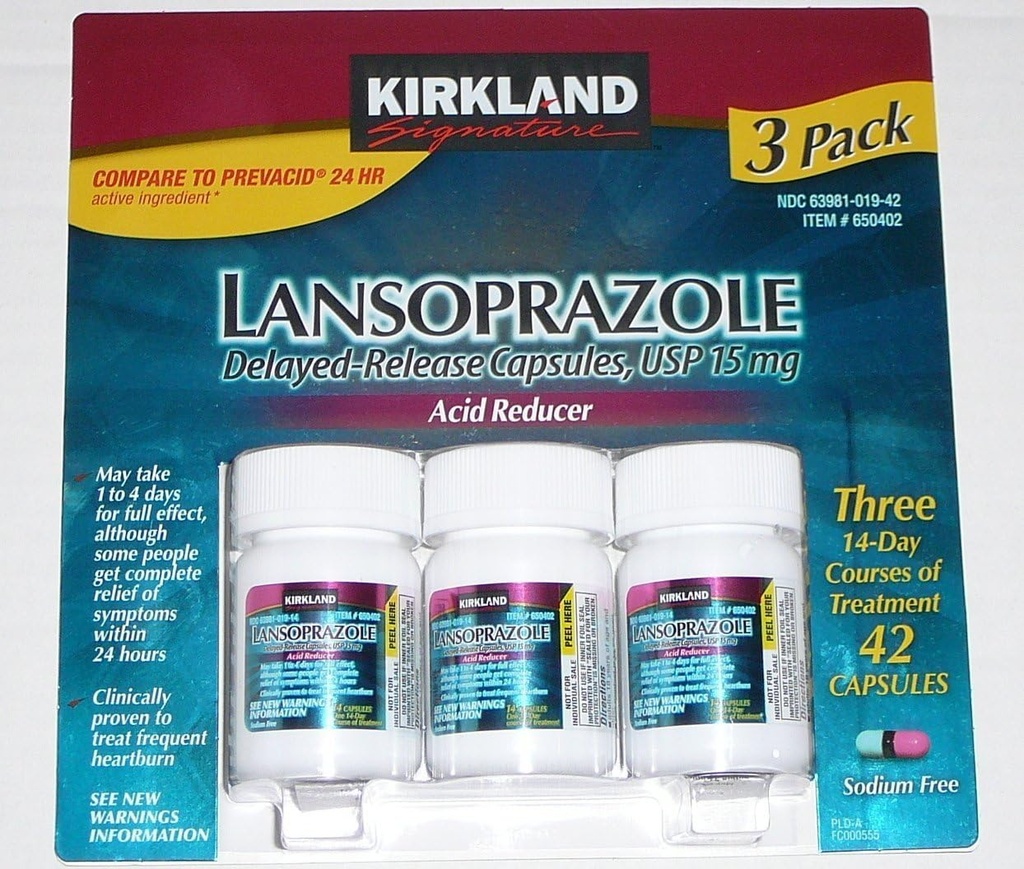 Lansoprazole 15 mg. Riduttore di acido, 42 capsule