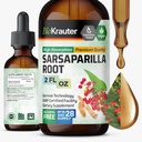 BIO KRAUTER Sarsaparilla Root Tincture - Integratore di Estratto di liquido di erbe per il supporto del fegato - Alcol & Sugar Free Vegan Drops 2 Fl.Oz.