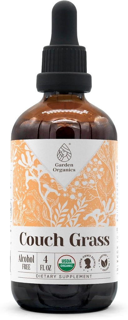 Couch Grass USDA Organic Alcohol-Free Extract | Nahrungsergänzung, Hochfeste Tinktur | Natürliche zertifizierte Bio Couch Gras (Elymus repens) Getrocknete Wurzel (4 oz)