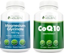 Magnesio Glycinate 400mg + CoQ10 100mg con olio di oliva biologico Bundle - 270 compresse & 240 Softgels