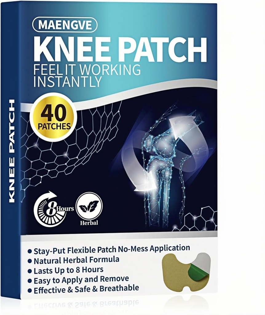 Patch de soulagement de la douleur au genou 40 Compte- pour le genou, le cou, l'épaule, le dos et l'os-sur-Bone Hot Patch, 8 heures de soulagement de la douleur articulaire longue durée