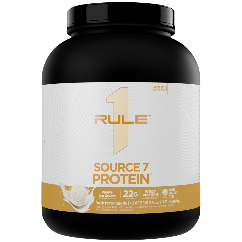 Regel 1 Quelle 7 Protein – Decadent Flavor, Velvety Smooth Texture, 22g Anytime Protein, und 10g Natürlich Occurring EAAs Pro Servieren von 7 Premium Sources (4 Pfund*, Vanilla Ice Cream)