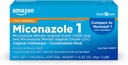 Soins de base Nitrate de Miconazole Insert vaginal 1200 mg et Crème de Nitrate de Miconazole 2 Infection de levure vaginale combinée, Blanc, 0.32 Ounce (paquet de ), 1 Compte