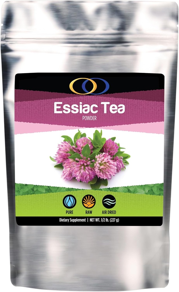 Optimally Organic ESSIAC Tea 8 Herb Powder - USA & EU Organically Grown Finely Ground Herbs! - Rene Caisse's Prized Recipe with Sheep Sorrel Roots!