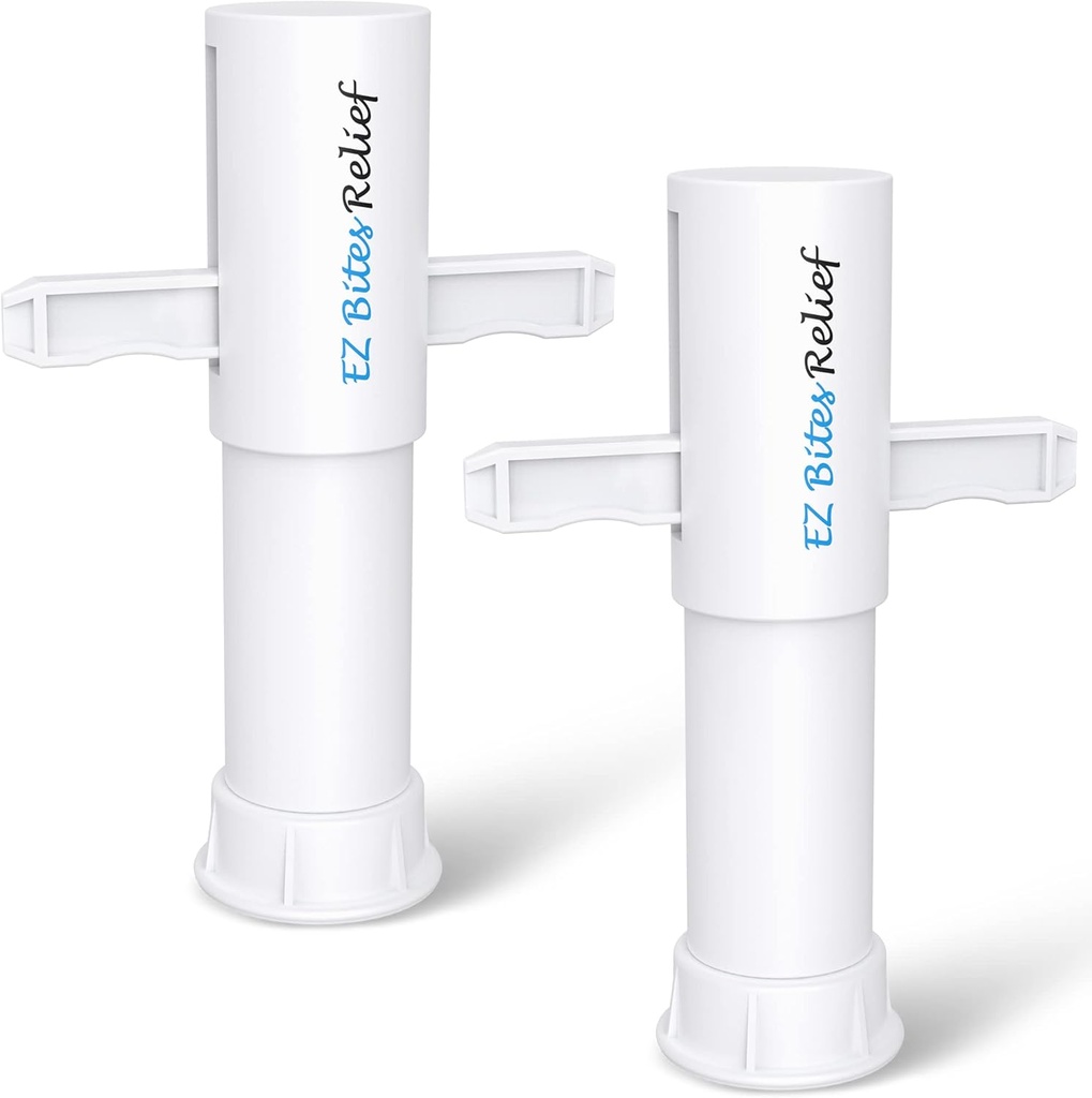 Memine EZ Bites Relief Suction Tool - 2 Pack Bee Sting e Bite Itch Relief Sucker, Venom Extractor for Saliva/Venom Removal, Temporary Relief da Itch and Swelling, Kid-Friendly White